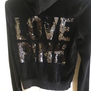 Love Pink black Velour hoodie from VS
